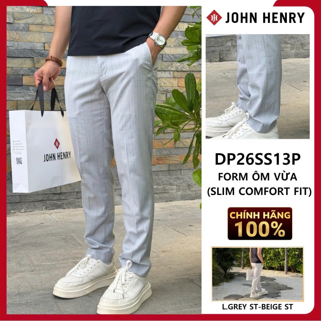 JOHN HENRY กางเกงผู้ชาย DP26SS13P-NMSC Slim Fit Slim Comforfit สบายทุกวัน