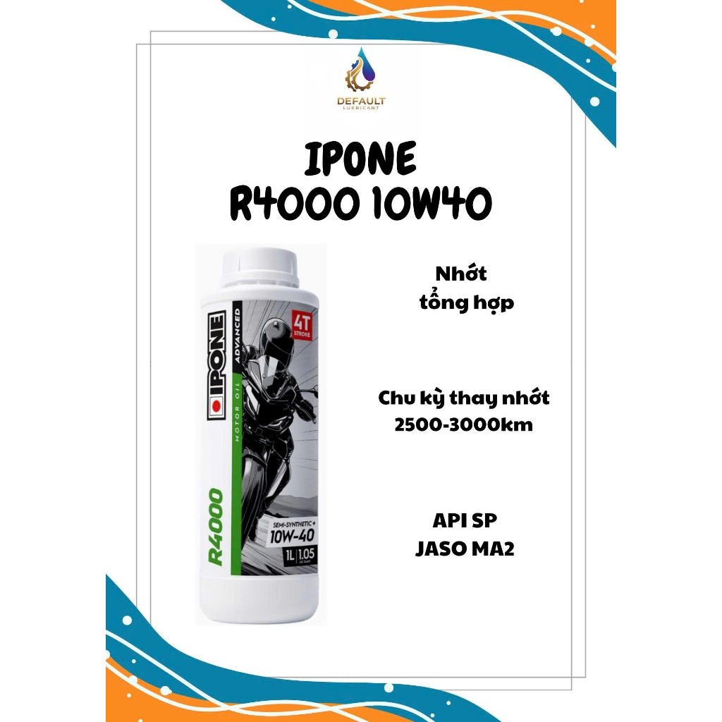 Ipone R4000 10w40 API SP 1L น้ํามันสังเคราะห์สําหรับรถยนต์เกียร์ธรรมดาและเกียร์ธรรมดา