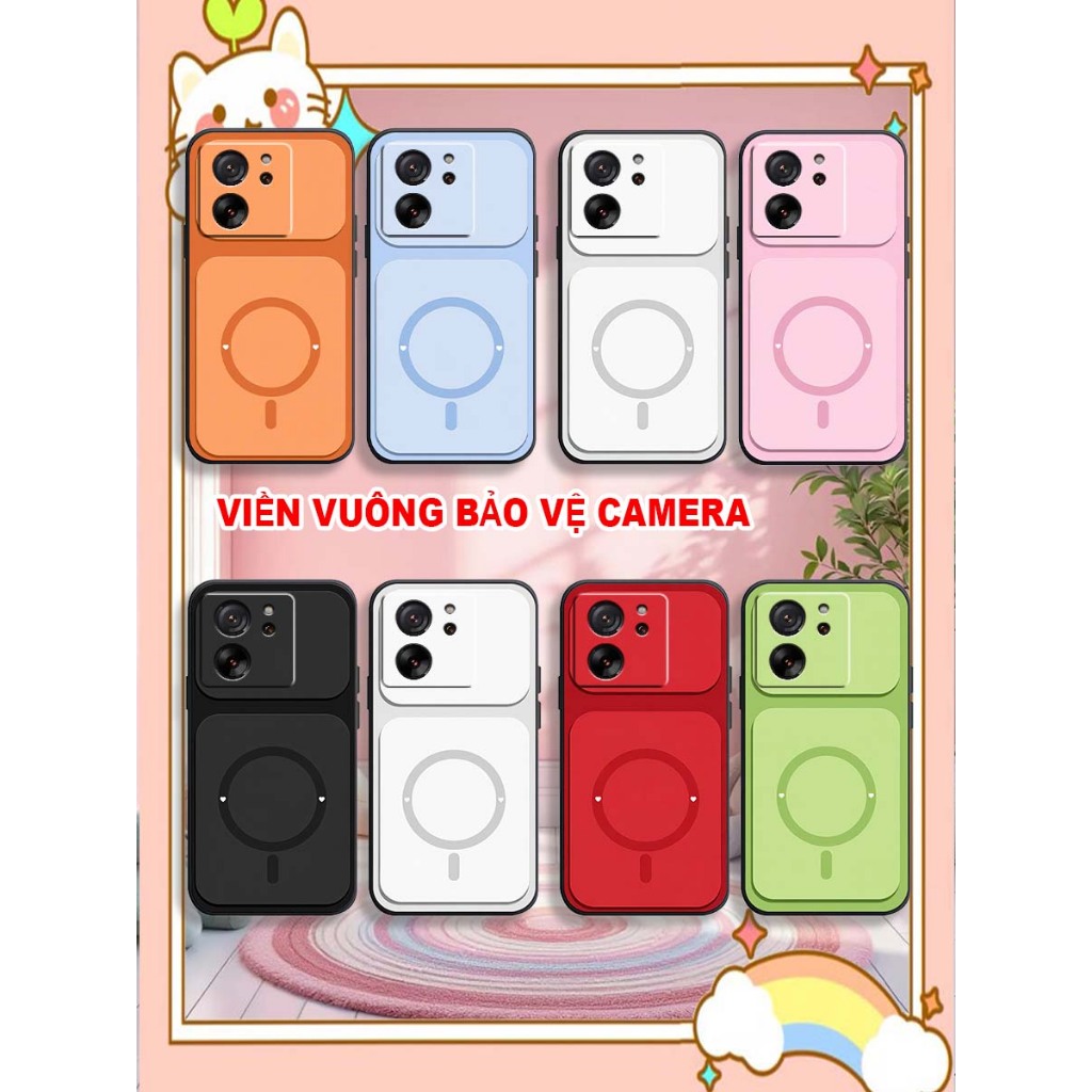 เคสโทรศัพท์สําหรับ Xiaomi 13T / 13T Pro TPU ขอบสี่เหลี่ยมพิมพ์ลายวงกลม LUCKY-MONKEYY STORE
