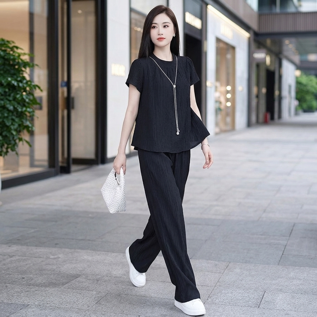 Nana Q81 ชุดคอปกจีบแฟชั่นวัยกลางคนหรูหราและสง่างาม