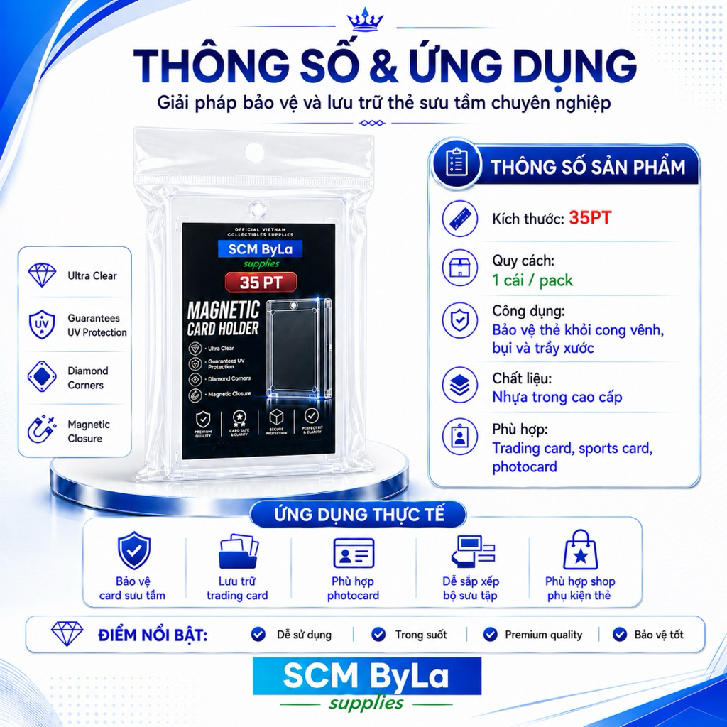 Magnetic SCM ByLa Supplies ( 35pt / 55pt / 75pt / 100pt / 130pt / 360pt ) - อุปกรณ์เสริมป้องกันการ์ด