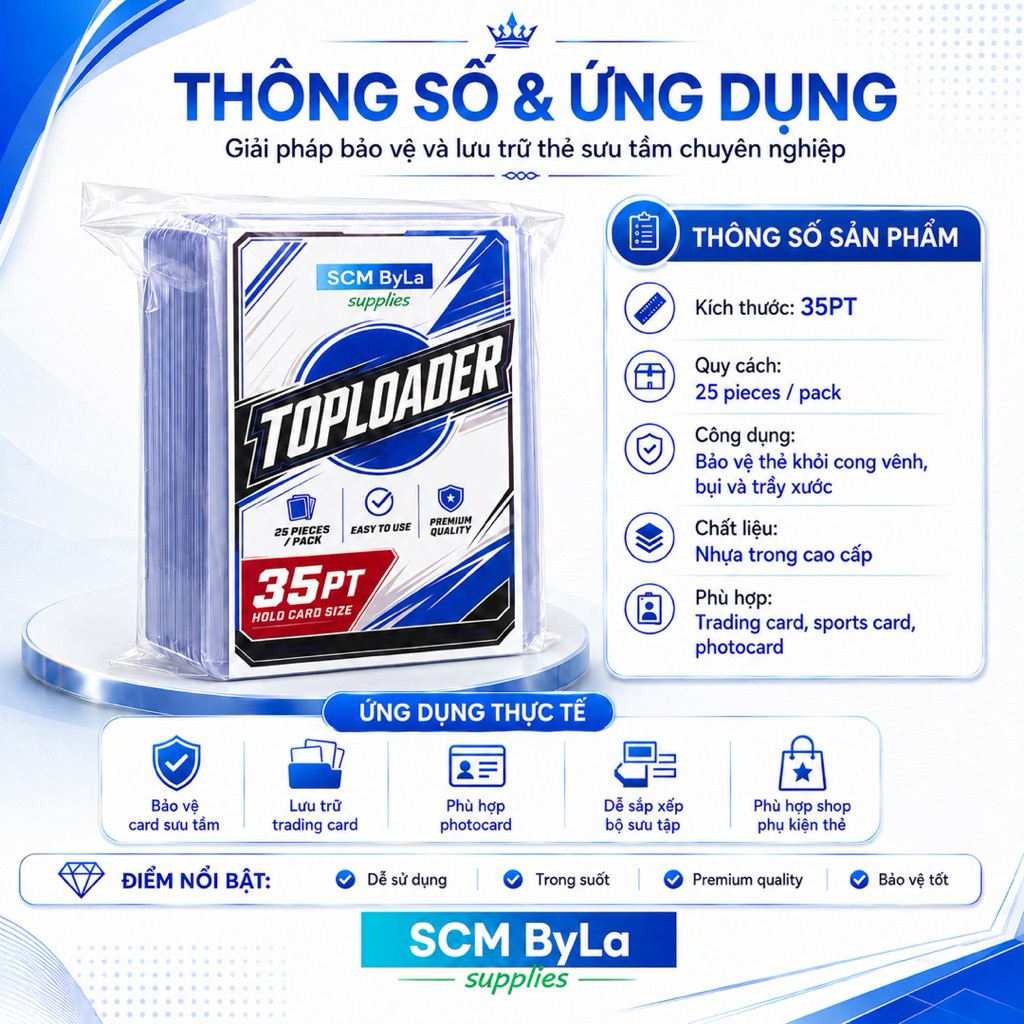 Toploader SCM ByLa - อุปกรณ์ป้องกันการ์ด ทนทานและสวยงาม (35pt / 55pt / 75pt / 100pt / 130pt )