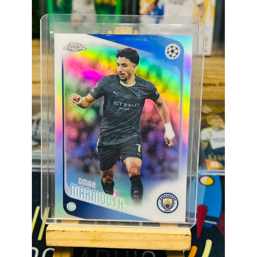 Omar Marmoush Manchester City Refractor Topps Chrome UCC 2025/26 การ์ดฟุตบอล