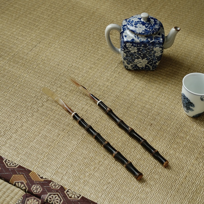 Chashaku Premium Buffalo Horn Purple Bamboo - ช้อนผงมัทฉะ ตัก