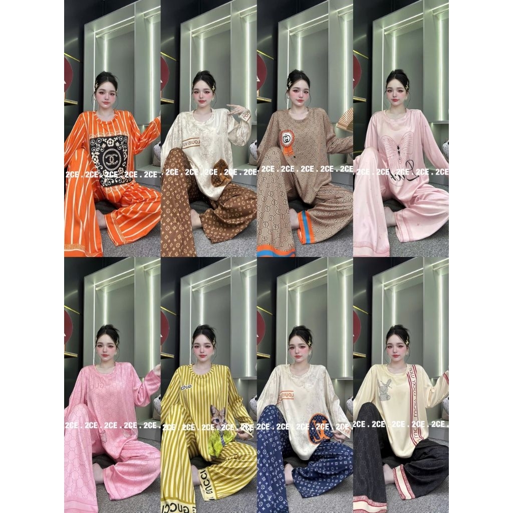 [2CE]Smooth SILK SET WITH ROUND NECK DESIGN