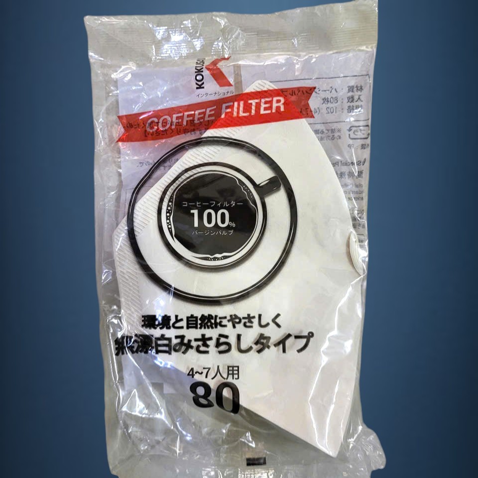KOKUSAI - ถุงสีขาว 80 แผ่น - GERMAN Coffee Filter PAPER 185mm x 114mm Coffee Filter