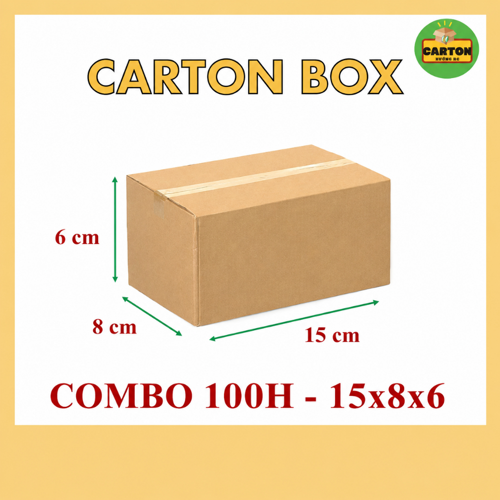 [ขายส่ง/ขายปลีก] (15x8x6) COMBO 100 กล่องราคาถูก กล่องบรรจุจาก 599 VND/h เท่านั้น