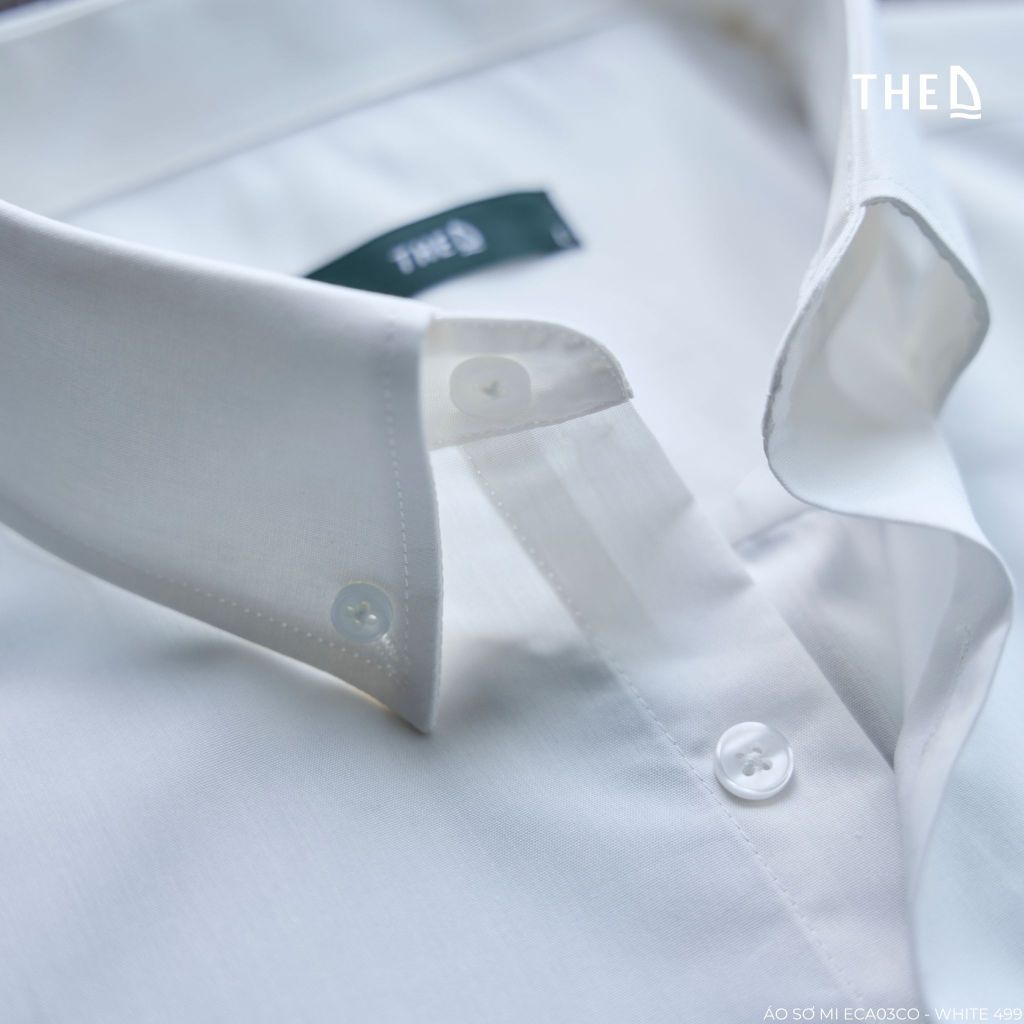 เสื้อเชิ้ตแขนยาวผู้ชาย The D ทรงปกติ ผ้าคอตตอน 100% เสื้อ ECA03CO - สีขาว