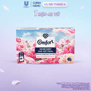 Giấy Thơm Comfort Hương Mẫu Đơn Và Hoa Hồng Ohara 40 tờ, Dành Cho Máy Sấy Quần Áo, Tủ Quần Áo