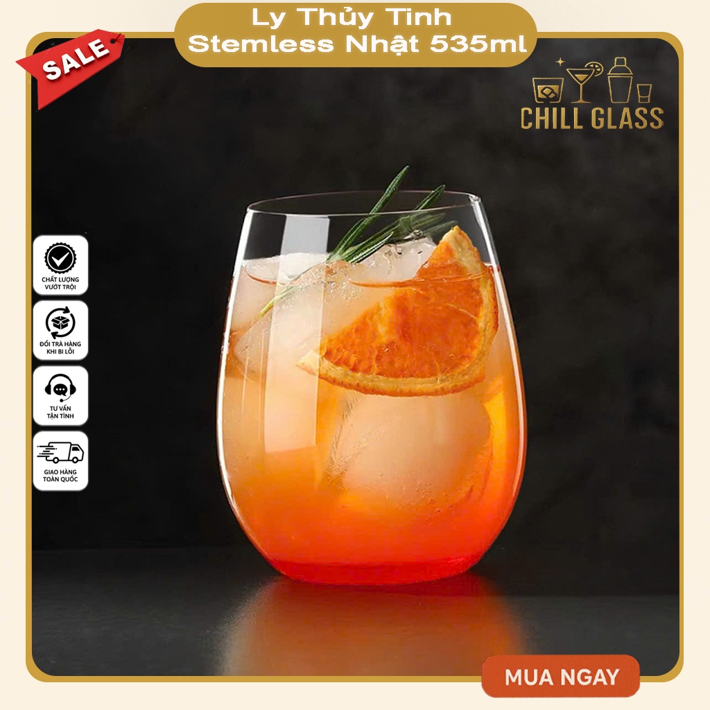 Minimal Glass Rounded Cocktail Cup 535ml - Egg Cocktail Soda Cup