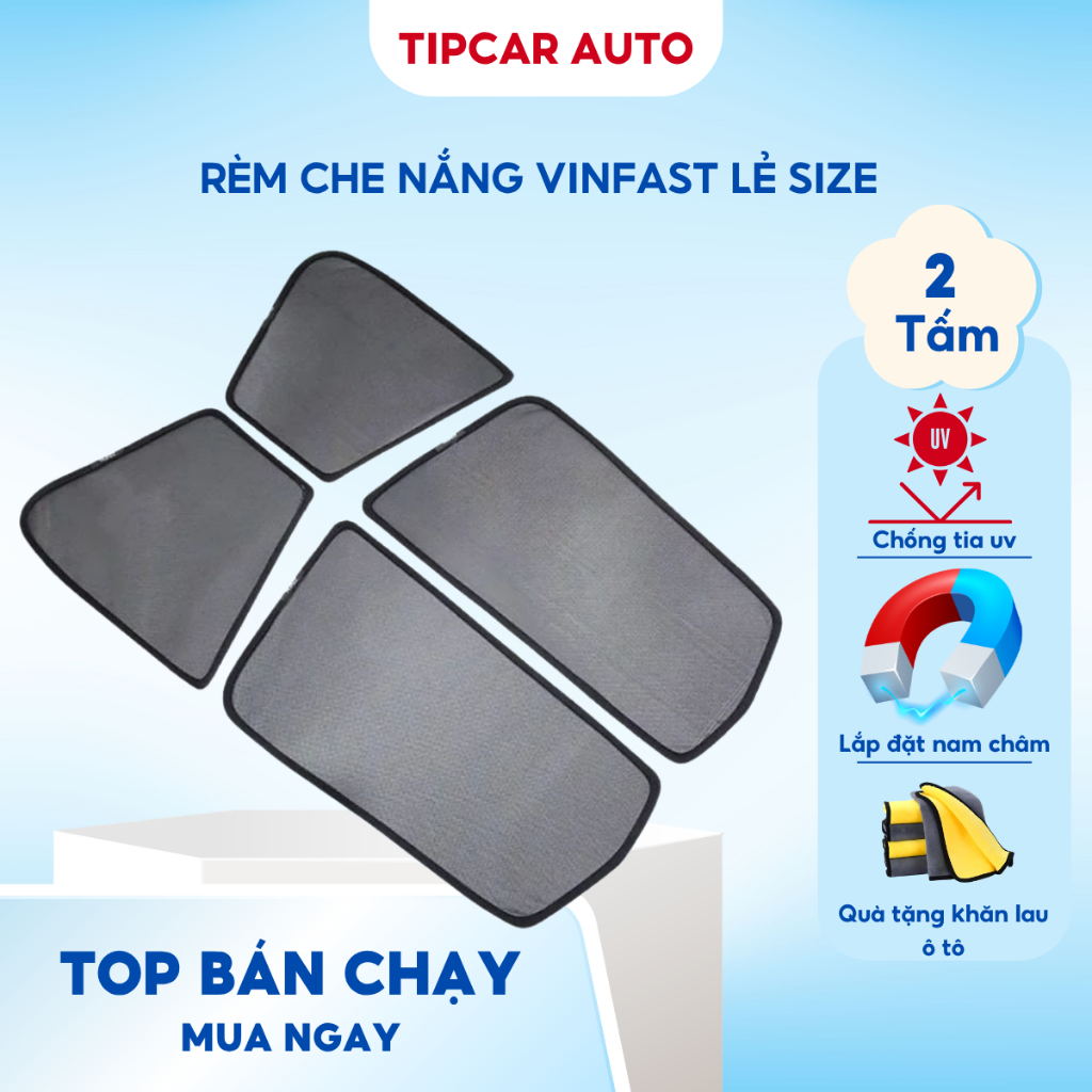 VinFast Car Sun Shade ขนาดเดียวมาตรฐานรถโฟม VF5 VF6 VF7 VF8 VF9 คุณภาพสูง Anti-UV ตาข่ายแม่เหล็ก