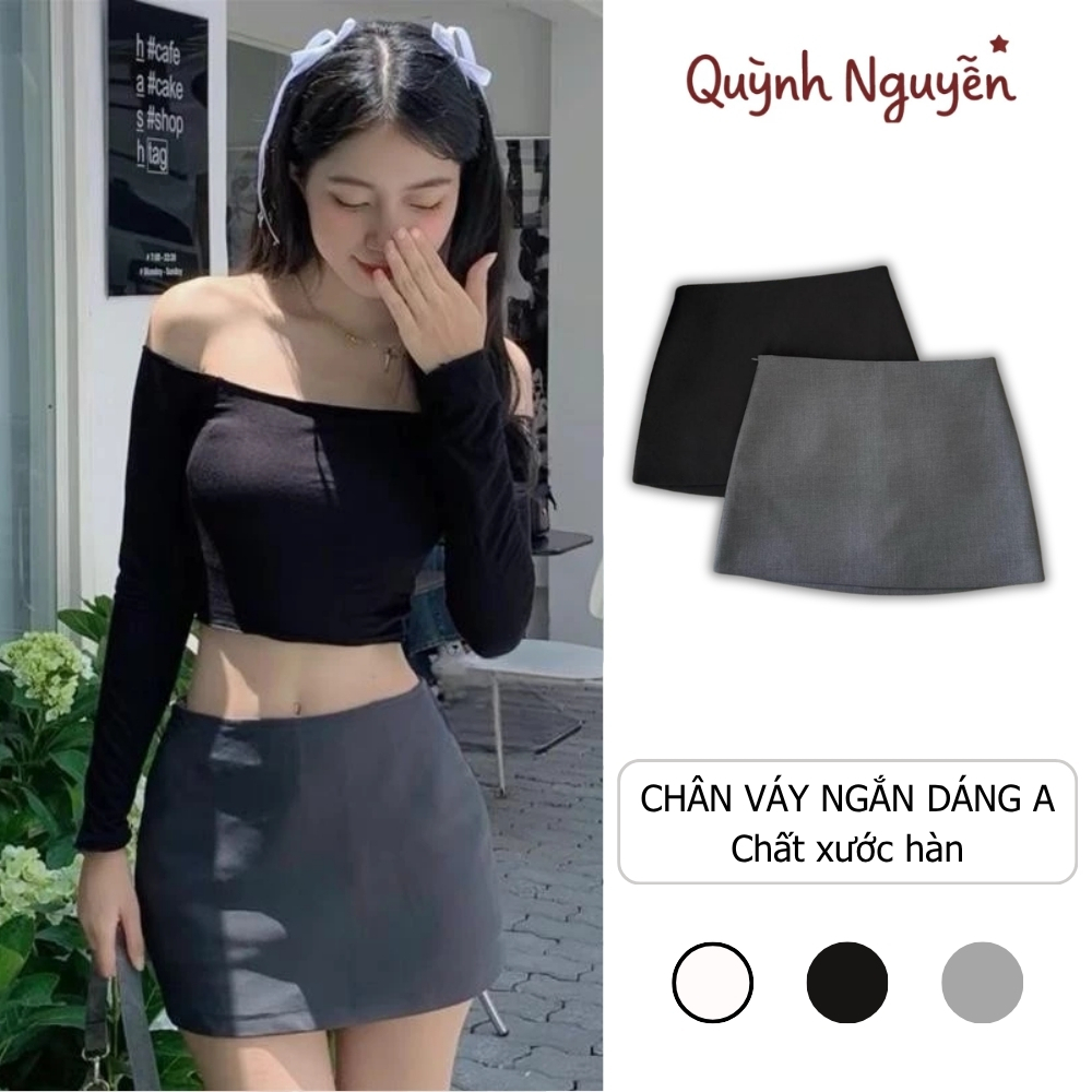 กระโปรงสั้น A-Line ผ้าเชื่อมหนามีซิปด้านหลังสะดวกสําหรับแฟชั่นสตรี 999 TT
