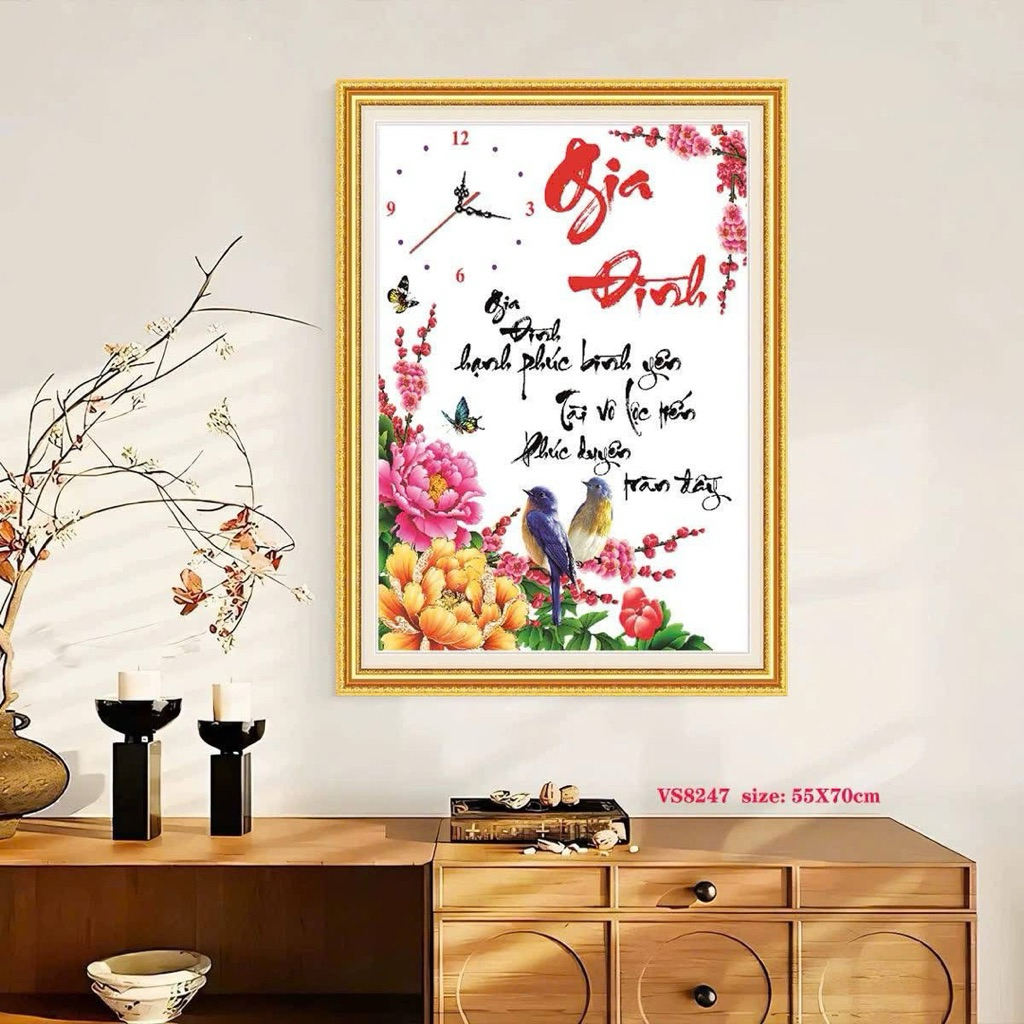 งานปักครอบครัวพร้อมนาฬิกา VS8247, LV3457