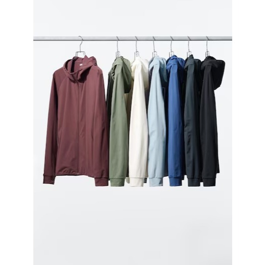 U*n*I*Q_l_o ULTRA STRETCH DRY EX เสื้อแจ็คเก็ตพาร์ก้ากันแดดสําหรับผู้ชาย [แท็กป้า, บิล JP)