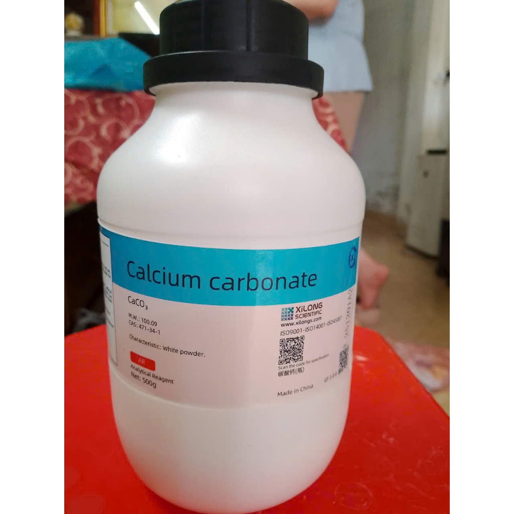 ขวด CaCO3 บริสุทธิ์ 500gr xilong