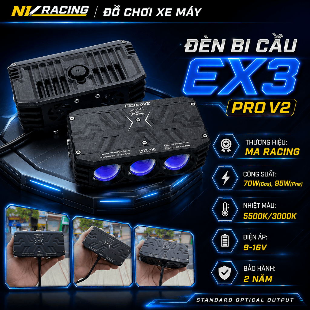 EX3 Pro V2 - ของแท้ Ex3 Pro V2 MA RACING Ball Bearing Spotlight 85W กันน้ําอย่างแน่นอน