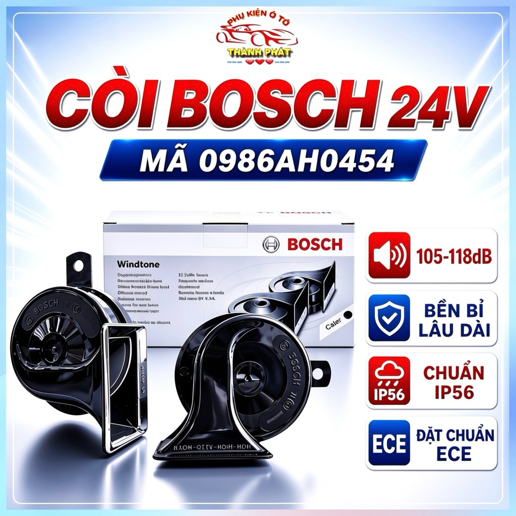 แตร BOSCH 24V ของแท้คู่ - แตร BOSCH ติดตั้งบนรถโดยสารและรถบรรทุก