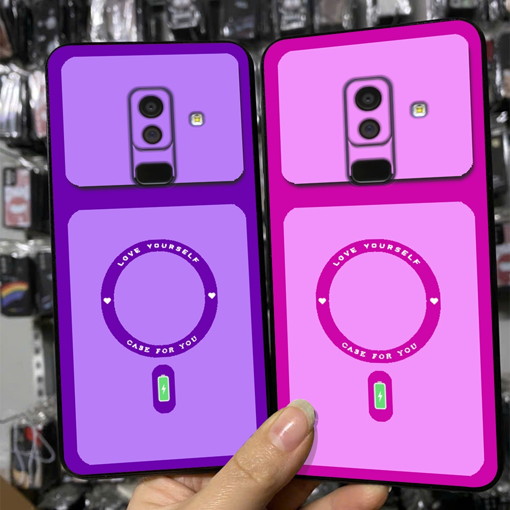 เคสสําหรับ Samsung ss a6 plus / ss j8 2018 พิมพ์ด้วยวงกลมนําโชคสีพื้นฐาน