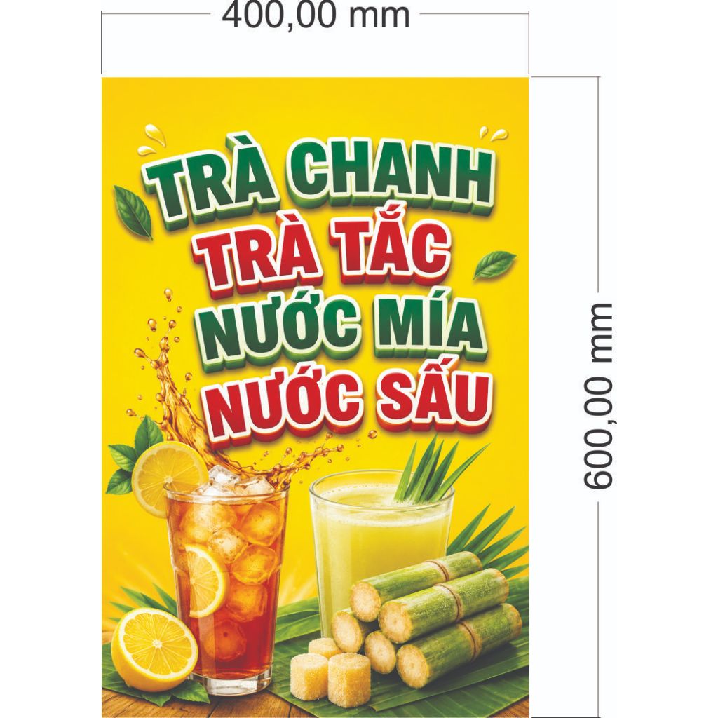 พิมพ์ LEMON TEA และน้ําตาลน้ํา