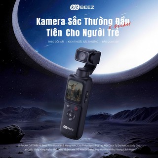 KiTBEEZ K-Pocket Camera hành động 75MP 4k Quay vlog Zoom kỹ thuật số 18x 31 kiểu lọc ảnh Camera du lịch ngoài trời