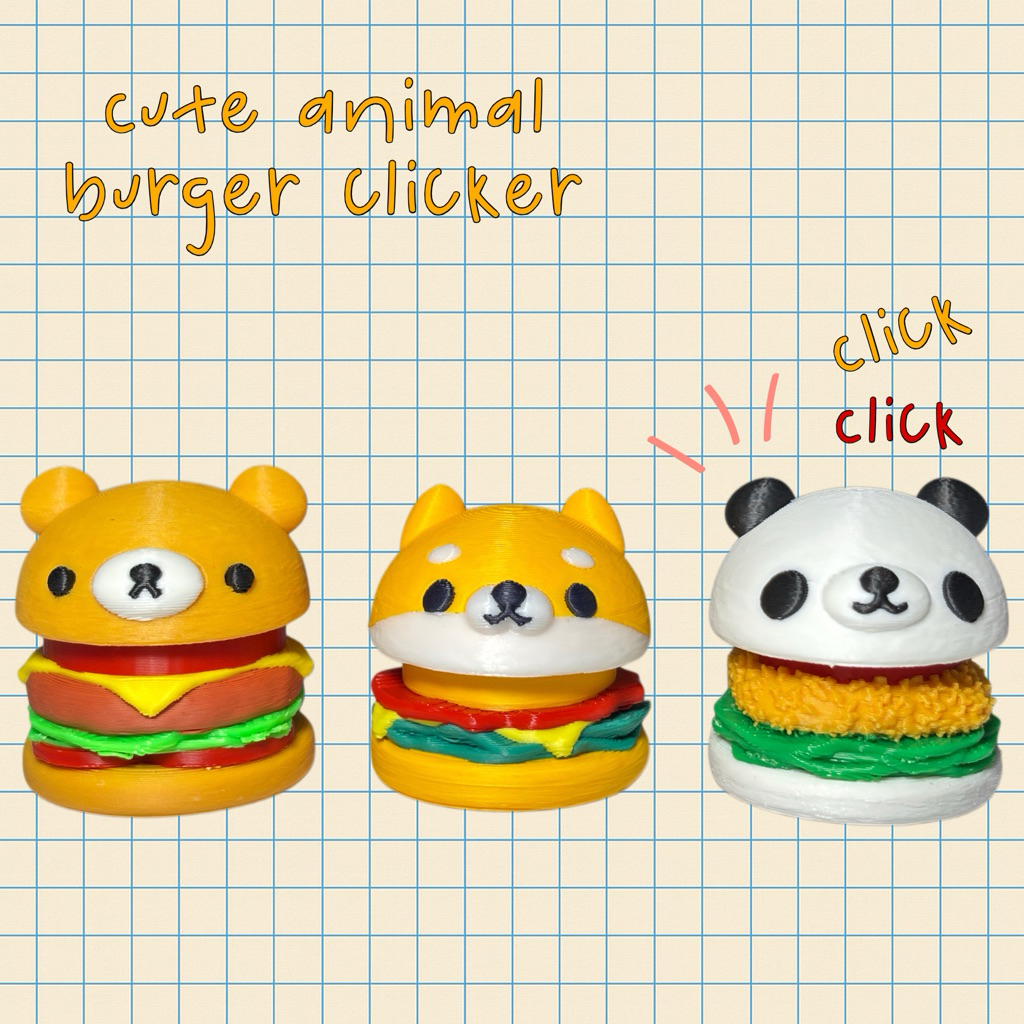 DECOR ANIMAL BURGER CLICKER IN3D พวงกุญแจ/MODEL