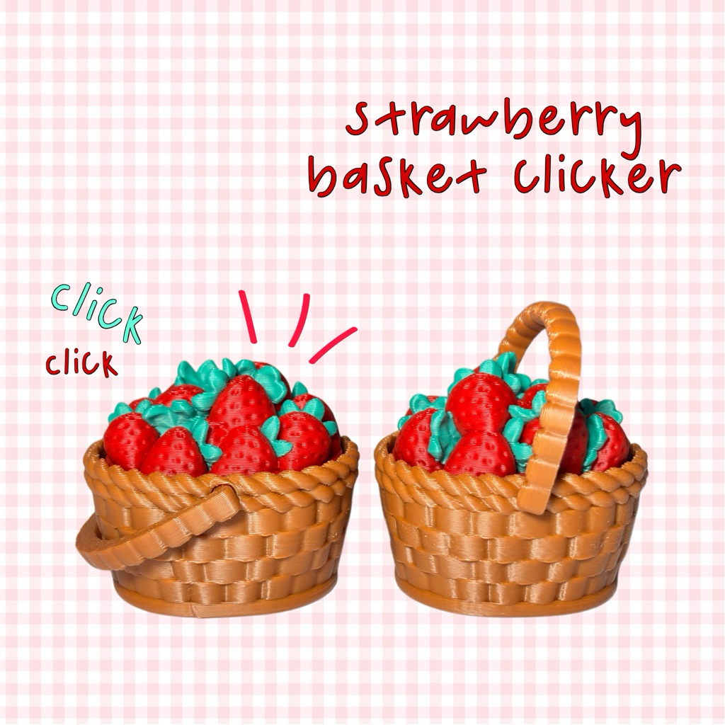 STRAWBERRY BASKET MODEL WITH HANDLE CLICKER IN3D