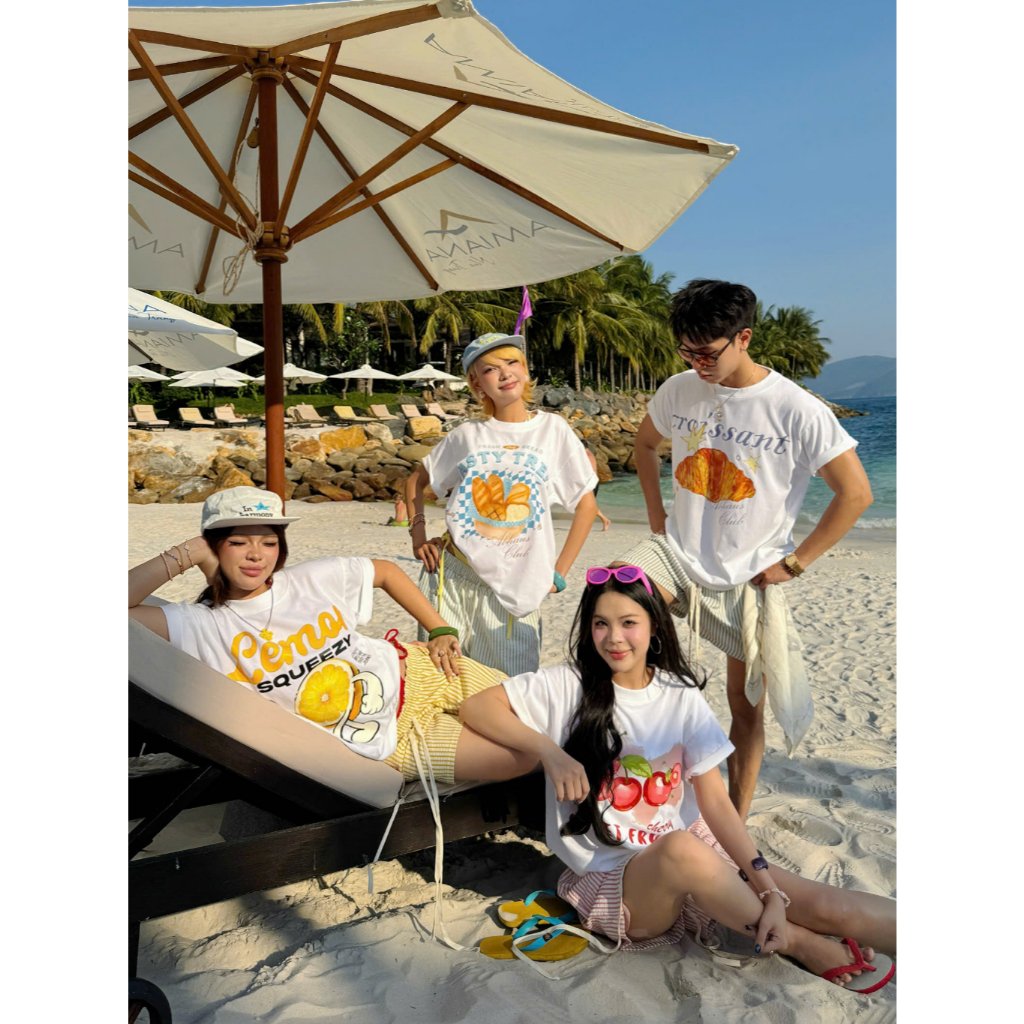 AB HOUSE - SUMMER เสื้อยืด Boxy แฟชั่นผู้ชายและผู้หญิง
