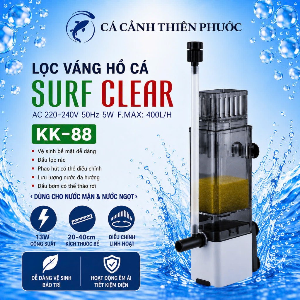 Kaokui KK-88 Supper Clear Scum Filter for Aquatic กุ้ง Aquarium - Thien Puoc Aquarium Fish