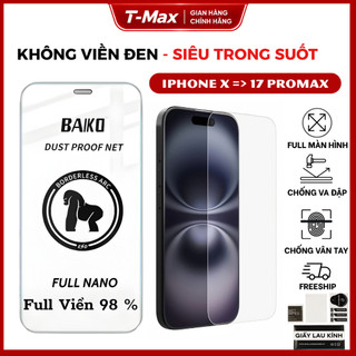 Kính Cường Lực Iphone Trong Suốt Không Viền - Full Màn Cho 17 Promax 16/15/14/13/12/11 Pro/Plus/Promax