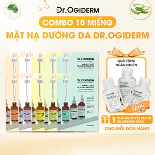 Hộp 10 Miếng Mặt Nạ DR OGIDERM Vải Vi Sợi Ampoule Shot Mask Công Nghệ Dưỡng Da Hàn Quốc 30ml