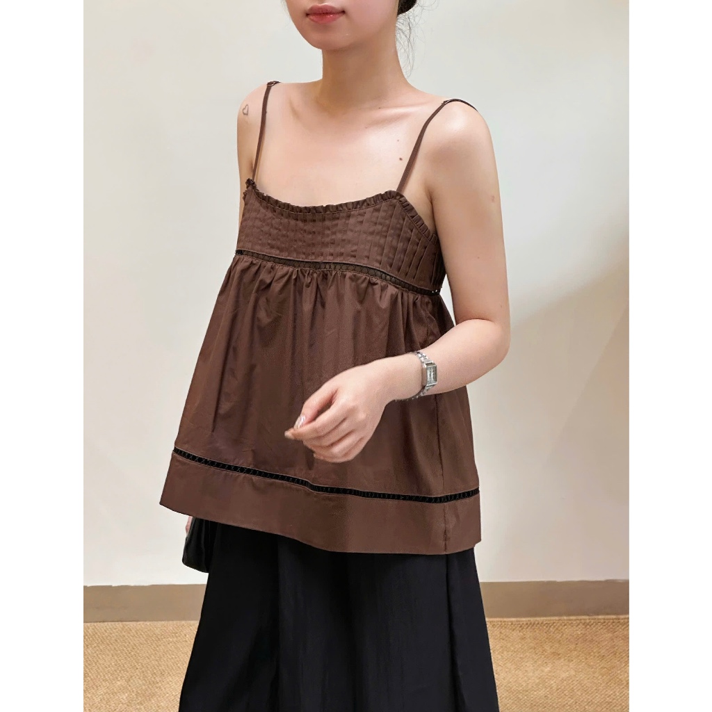 AV2273 เสื้อกล้ามผ้าฝ้ายจับจีบ