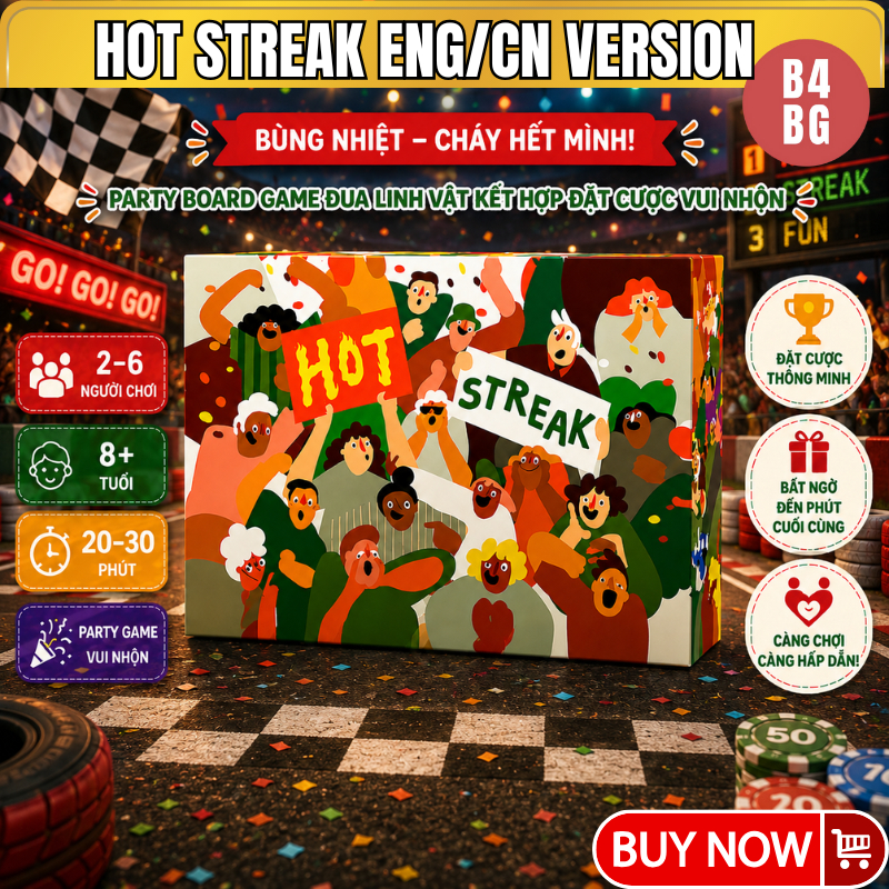 เกมกระดาน Hot Streak เวอร์ชันภาษาอังกฤษ เกมแข่งมาสคอตผสมผสานกับความสนุก B4KIDS