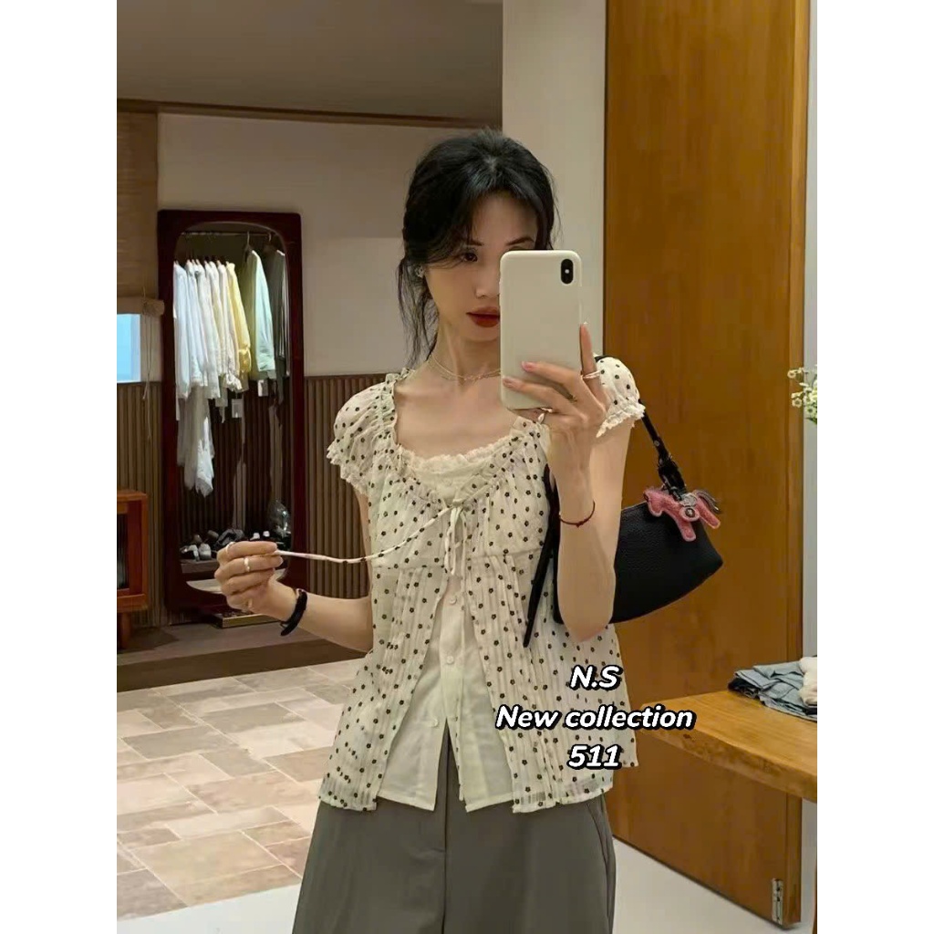 511 เสื้อลายจุด 2 ชั้น