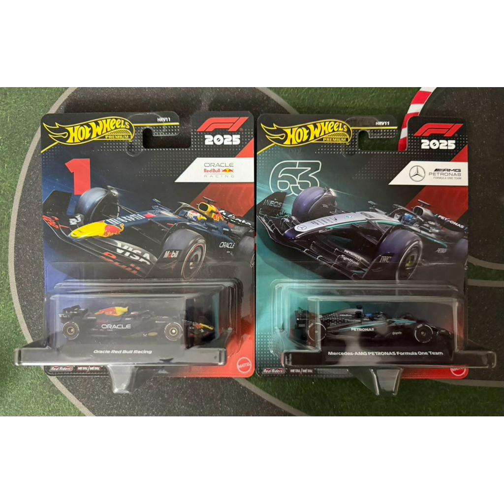 [Combo F1] 2 Hot Wheels F1 Premium 2025 RedBull & Mercedes Model Cars