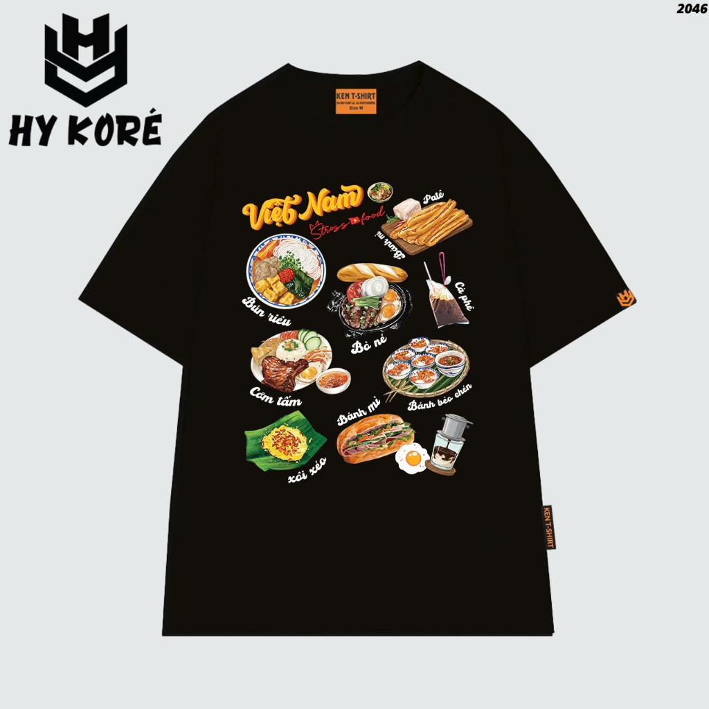 HY KORÉ Vietnam Street Food 2046 Loose Form Localbrand Oversize Unisex ผ้าฝ้าย 75% สําหรับผู้ชายและผ