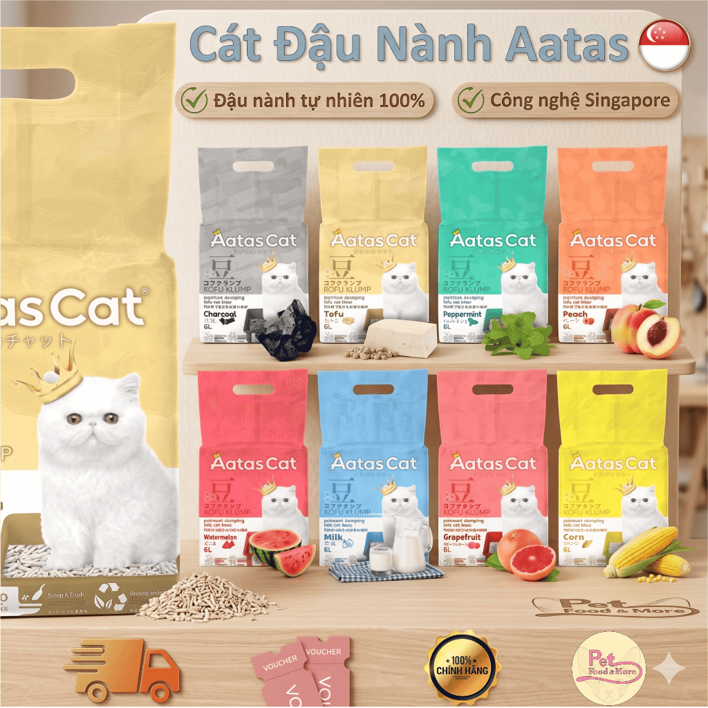 Aatas Soy Cat Cat Cat 6L กลิ่นกําจัดกลิ่นที่ดีมากมาย - ผลิตในสิงคโปร์