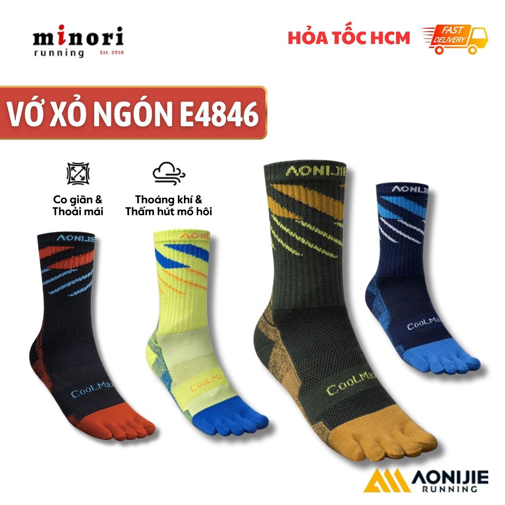 AONIJIE E4846 Flip-Flop ถุงเท้าสําหรับผู้ชายและผู้หญิงวิ่งกีฬาถุงเท้าห้านิ้วถุงเท้าระบายอากาศ