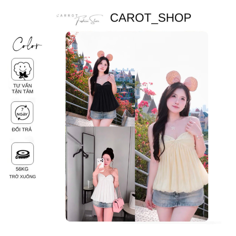 VN90 BABYDOLL เสื้อกล้าม 2 สายผ้าชีฟองพร้อมเสื้อคลุม เหมาะสําหรับหน้าร้อน โดย CarrootShop