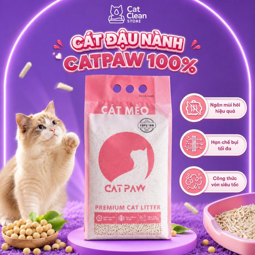 [CATCLEAN] CatPaw Premium Soy Cat Tofu Cat 2kg/6L Clumping Cat Litter, Deodorizer