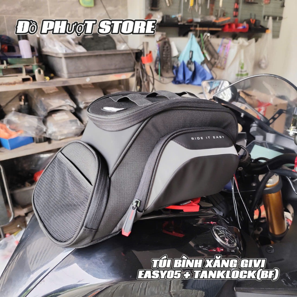 💥 [GIVI] EASY05 Fuel Tank Bag & Tanklock Mount สําหรับ Yamaha R15 - การติดตั้งสังกะสี 100% รับประกัน