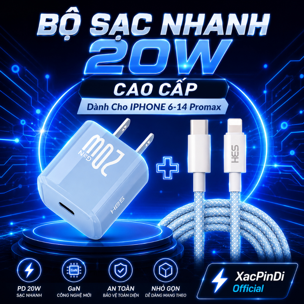 20W GaN PD Charger สําหรับ Iphone 7 ถึง 14 Premium Pastel Blue, Type-C ถึง Lightning Cable Covered 1