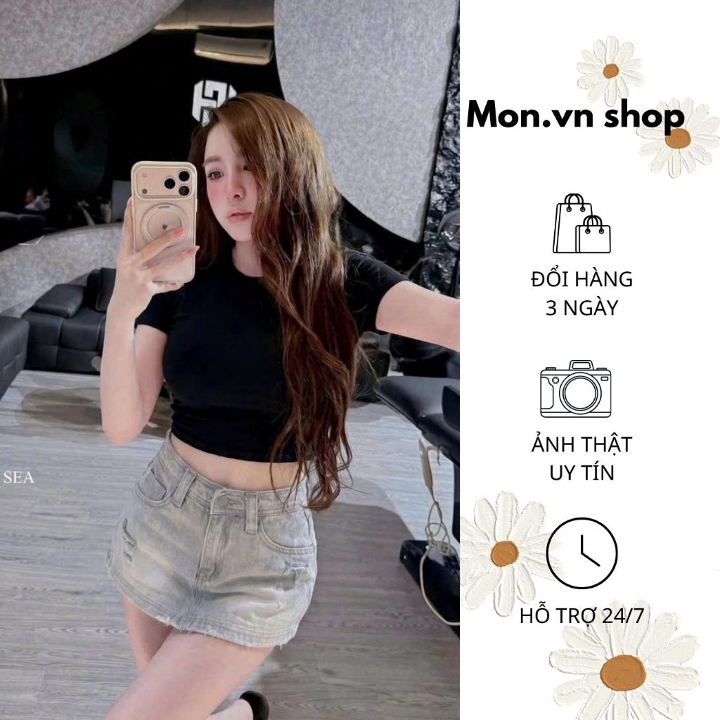 SKIRT GREY JEAN SKIRT MON SHOP