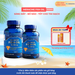 Combo 2 Hộp Viên Uống Dầu Cá Meracine Fish Oil 1000mg Bổ Sung Omega-3, Hỗ Trợ Sáng Mắt, Bổ Não, Bảo Vệ Tim Mạch 90 Viên
