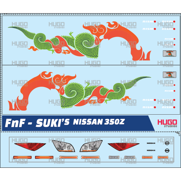 Hugo Studios Fast And Furious Suki - Nissan 350Z 1/64 สเกล สไลด์น้ํา Decal ยังไม่ใส