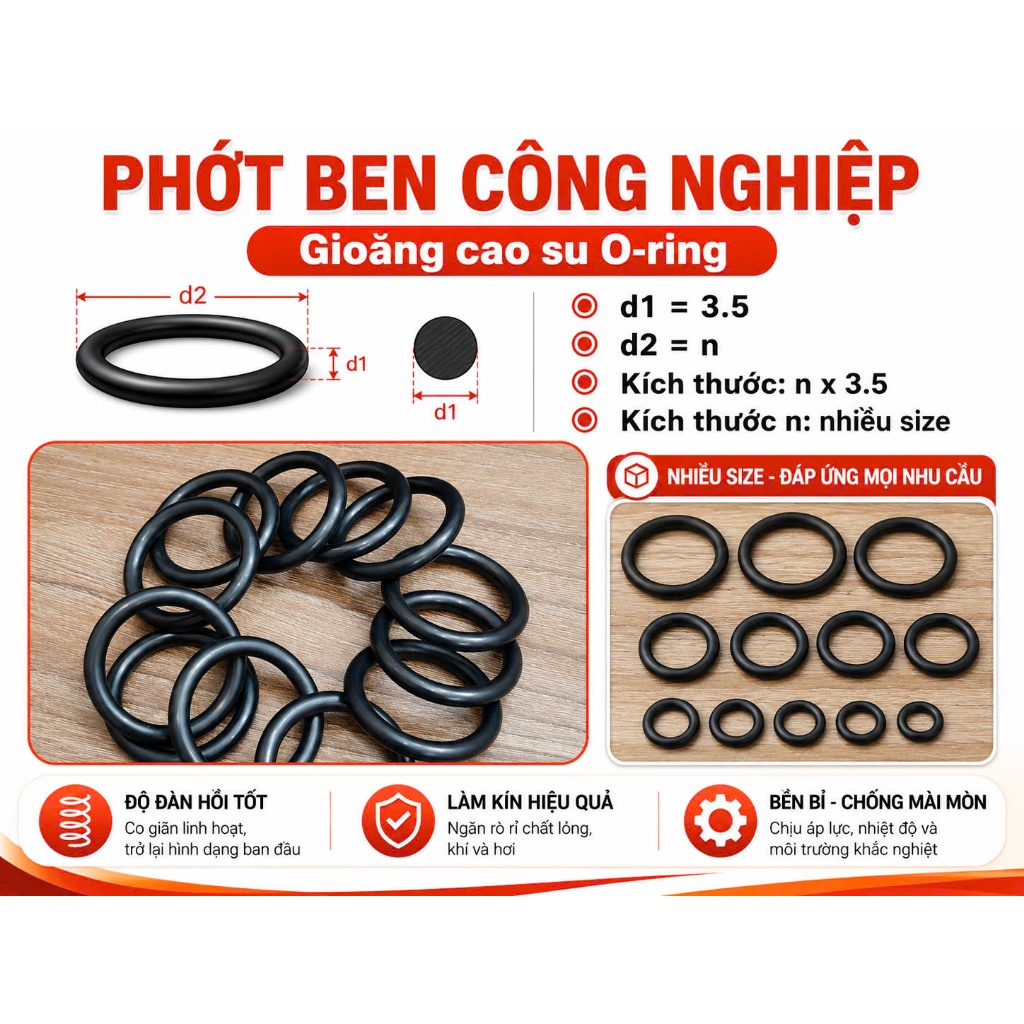 SOFT 3.5MM O-RING RUBBER GASKET ขนาด 4MM - 30MM