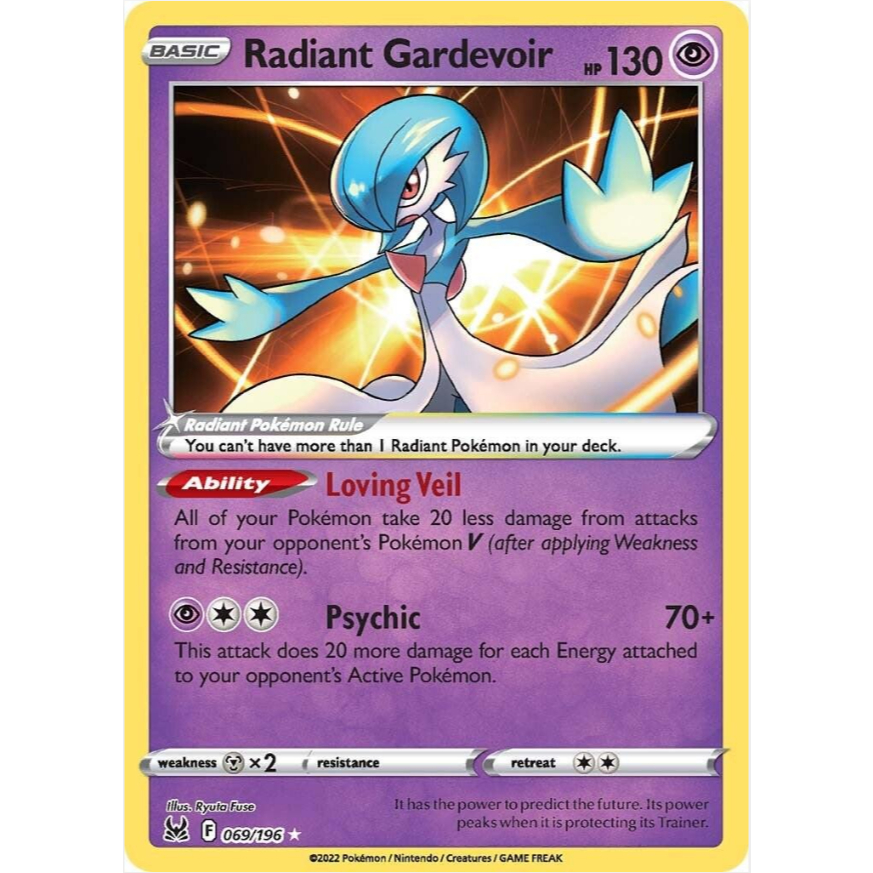[การ์ดโปเกมอน TCG] Radiant Gardevoir - 069/196 - Radiant Rare