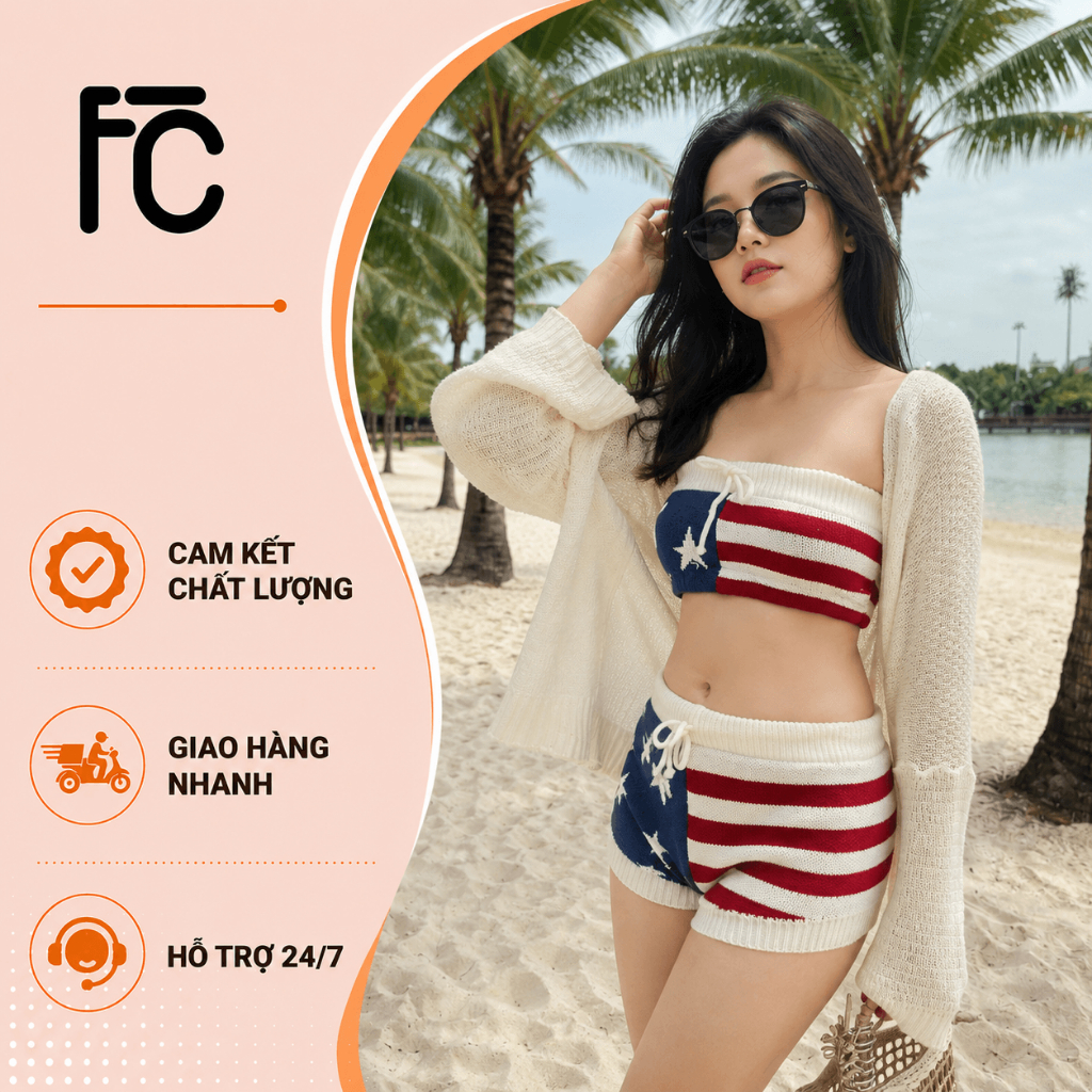 เสื้อสเวตเตอร์เกาะอกชายหาด เทรนด์สุดฮอตธงชาติอเมริกันฤดูร้อน 2026 ราคาจากผู้ผลิต