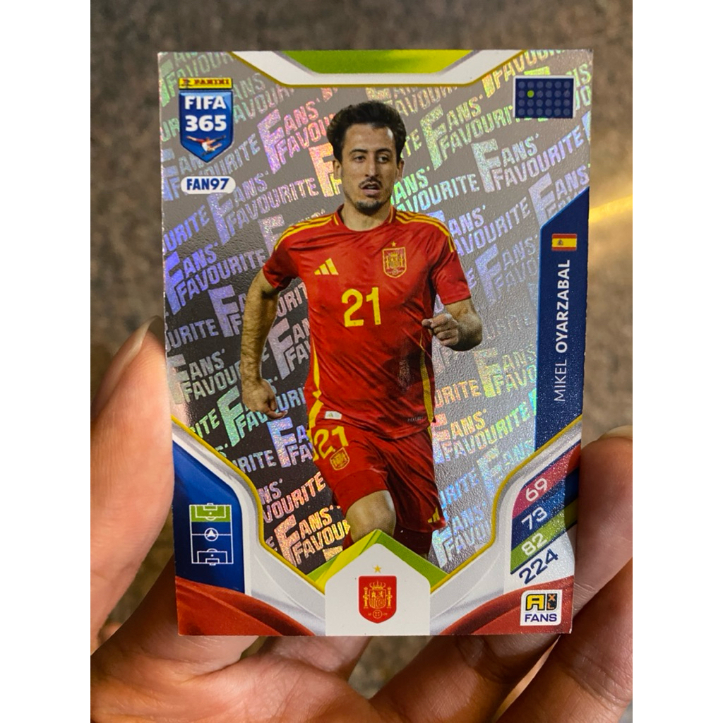 [EUR 2024] Player Card Oyarzabal Panini FIFA 365 2026 แฟนเสื้อสเปน Favorite White FAN97