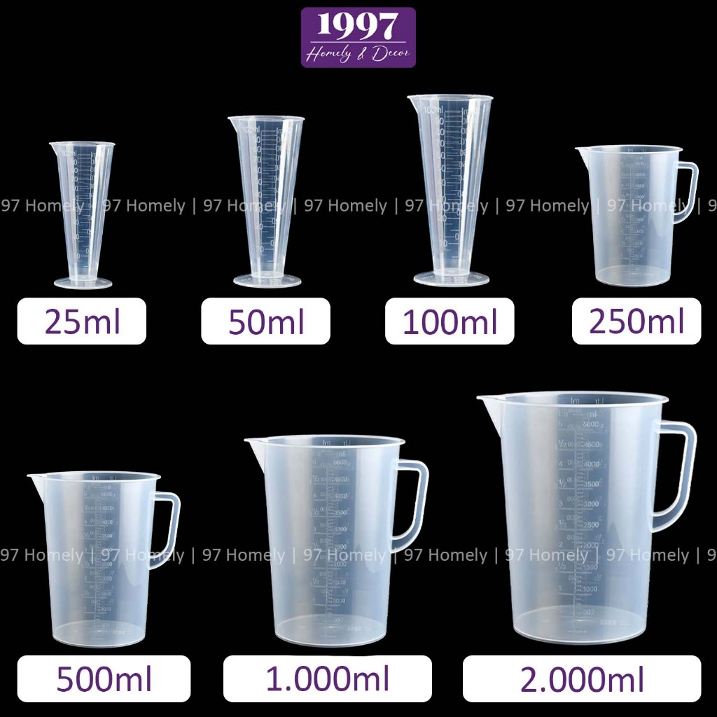 ถ้วยตวงความจุขนาดใหญ่ 25ml ถึง 500ml Cheap Clear Line PP Plastic 97HOMELY DT260600201