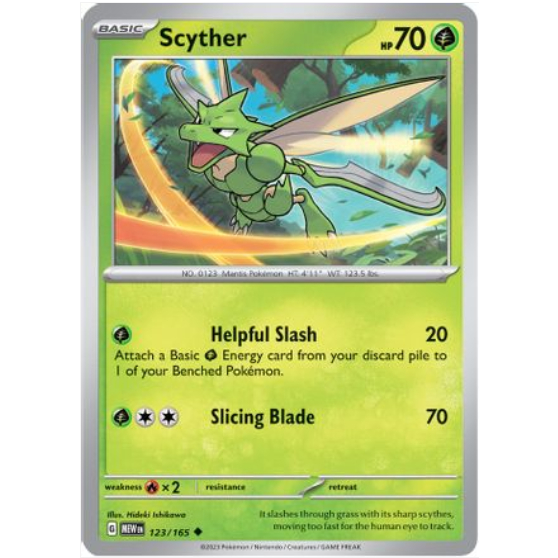[การ์ดโปเกมอน TCG] Scyther - 123/165 - Uncommon